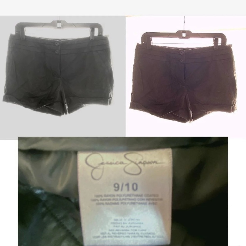 NWT Jessica Simpson Black Leather Shorts Size 9/10